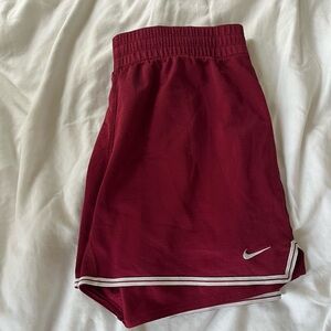 NIKE DRI-FIT ATHLETIC SHORTS  - MAROON